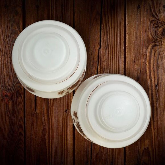 2 Vintage Kichler Co. Ceiling Mount Lamp Retro Brown Floral frosted Glass Shade - Picture 3 of 7